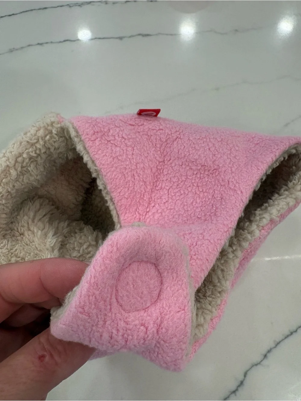Zutano Pink Sherpa Trapper Hat with Cream Lining